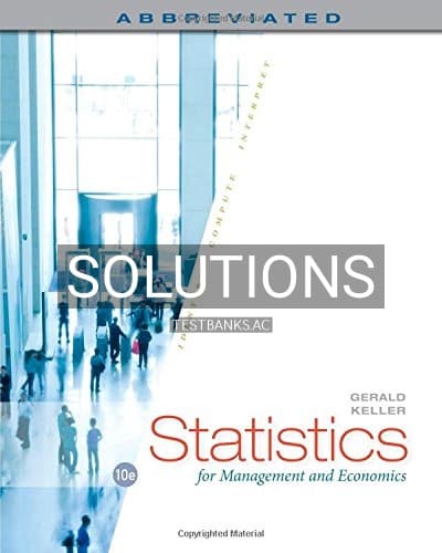 Solutions for Statistics for Management and Economics Abbreviated 10th Edition by Gerald Keller cover