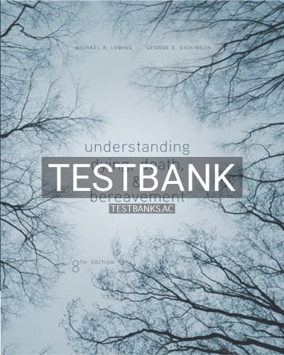 Test Bank for Understanding Dying Death and Bereavement 8th Edition by Leming cover