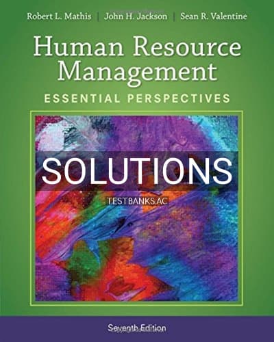 Solutions for Human Resource Management Essential Perspectives 7th Edition by Mathis cover