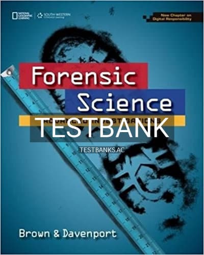 Test Bank for Forensic Science Advanced Investigations Copyright Update 1st Edition by Brown cover