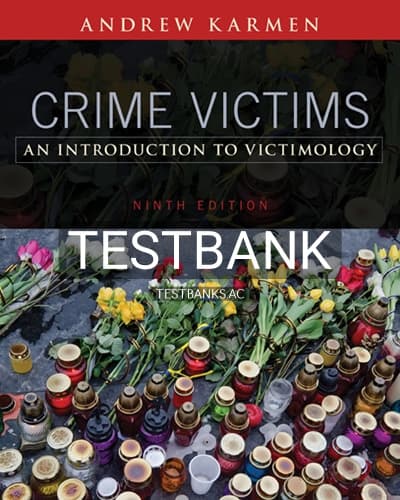 Test Bank for Crime Victims 9th Edition by Karmen cover
