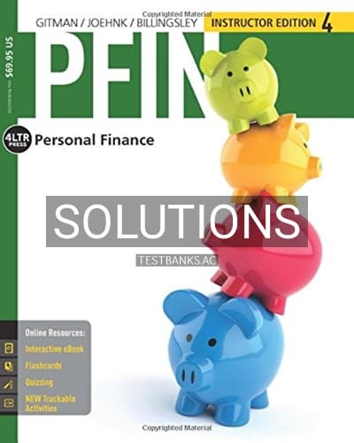 Solutions for PFIN 4 4th Edition by Gitman cover