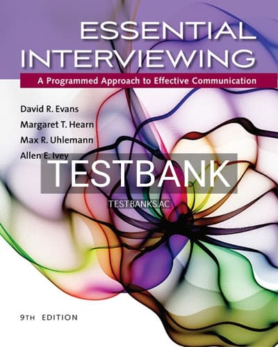 Test Bank for Essential Interviewing 9th Edition by Evans cover