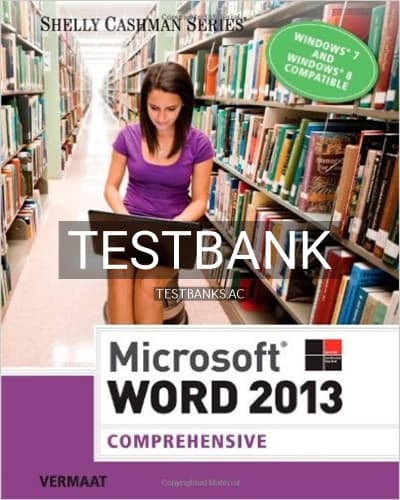 Test Bank for Enhanced Microsoft Word 2013 Comprehensive 1st Edition by Vermaat cover
