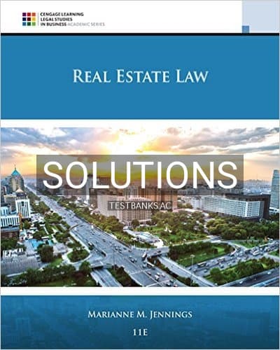 Solutions for Real Estate Law 11th Edition by Jennings cover
