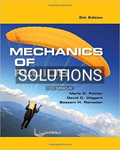 Solutions for Mechanics of Fluids 5th Edition by Potter cover