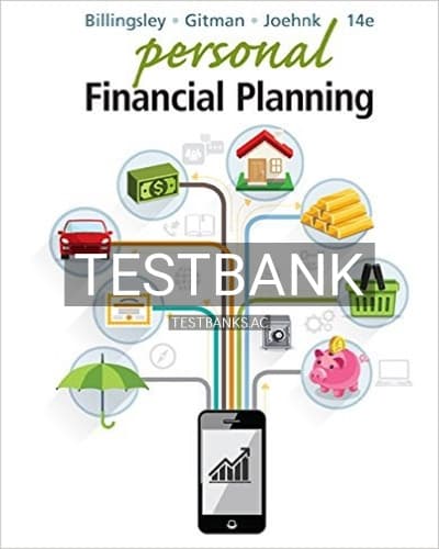 Test Bank for Personal Financial Planning 14th Edition by Billingsley cover