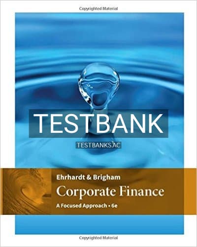 Test Bank for Corporate Finance A Focused Approach 6th Edition by Ehrhardt cover