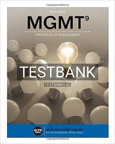 Test Bank for MGMT 9th Edition by Williams cover