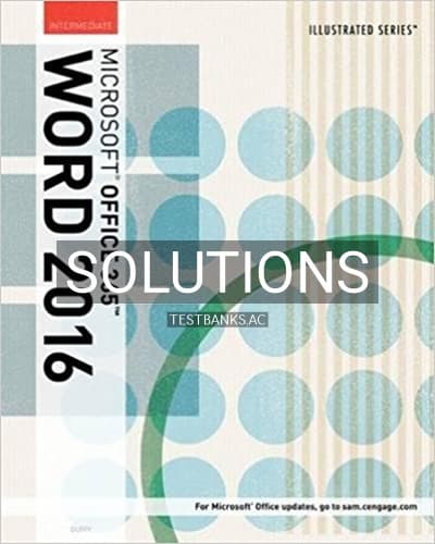 Solutions for Illustrated Microsoft Office 365 and Word 2016 Intermediate 1st Edition by Duffy cover