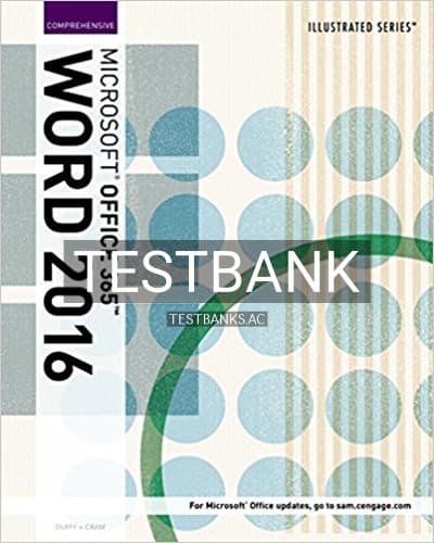 Test Bank for Illustrated Microsoft Office 365 and Word 2016 Comprehensive 1st Edition by Duffy cover
