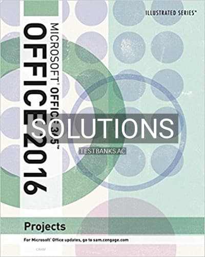 Solutions for Illustrated Microsoft Office 365 and Office 2016 Projects Loose leaf Version 1st Edition by Cram cover
