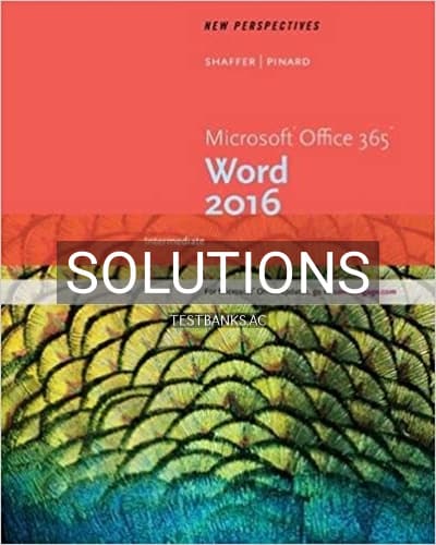 Solutions for New Perspectives Microsoft Office 365 and Word 2016 Intermediate 1st Edition by Shaffer cover