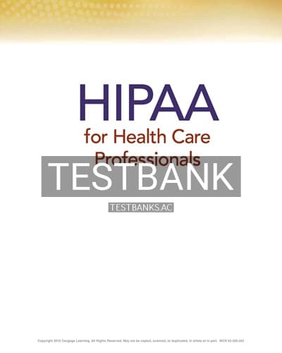 Test Bank for HIPAA for Health Care Professionals 2nd Edition by Krager cover