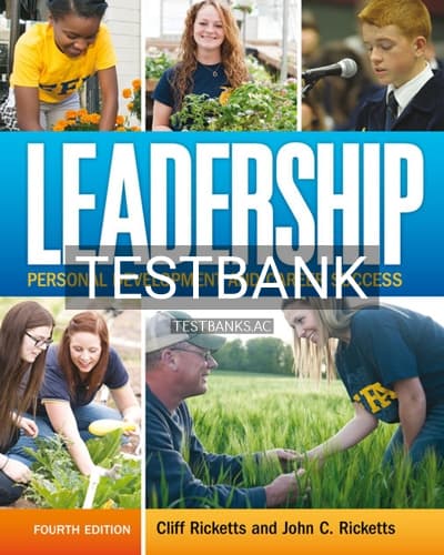 Test Bank for Leadership 4th Edition by Ricketts cover