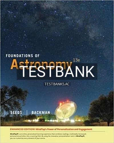 Test Bank for Foundations of Astronomy Enhanced 13th Edition by Seeds cover