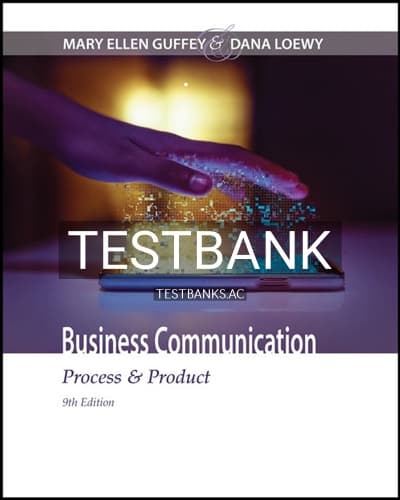 Test Bank for Business Communication 9th Edition by Guffey cover
