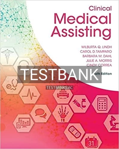 Test Bank for Clinical Medical Assisting 6th Edition by Lindh cover