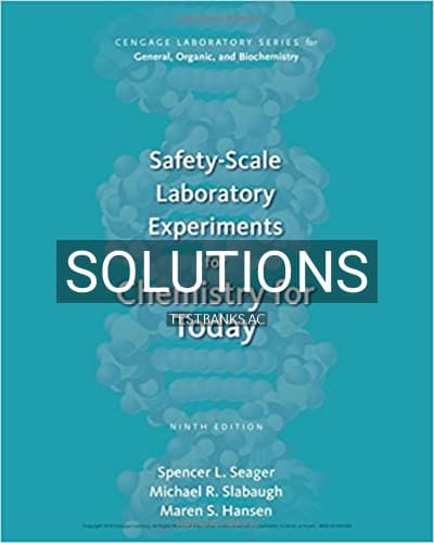Solutions for Safety Scale Laboratory Experiments 9th Edition by Seager cover