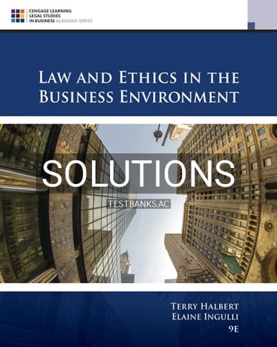 Solutions for Law and Ethics in the Business Environment 9th Edition by Halbert cover