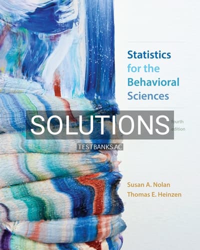 Solutions for Statistics for the Behavioral Sciences 4th Edition by Nolan cover