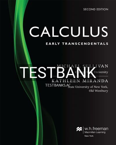 Test Bank for Calculus Early Transcendentals 2nd Edition by Sullivan cover