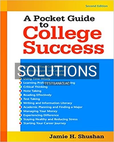 Solutions for Pocket Guide to College Success 2nd Edition by Shushan cover