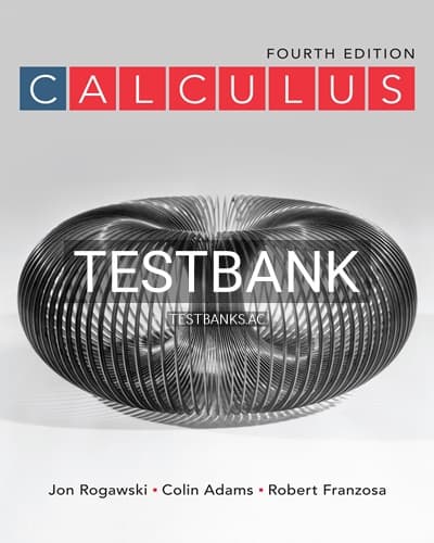 Test Bank for Calculus 4th Edition by Rogawski cover