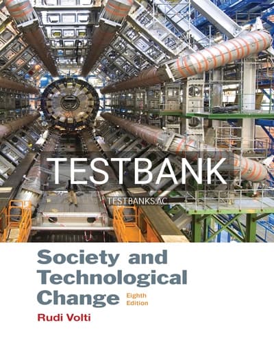 Test Bank for Society and Technological Change 8th Edition by Volti cover