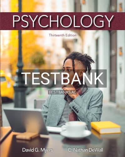 Test Bank for Psychology 13th Edition by Myers cover