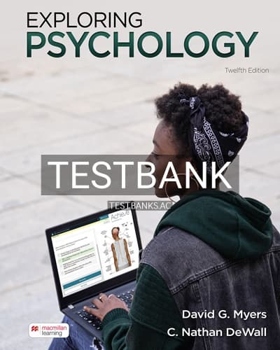 Test Bank for Exploring Psychology 12th Edition by Myers cover