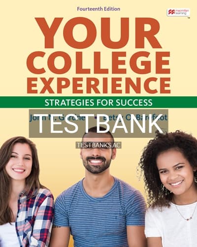 Test Bank for Your College Experience 14th Edition by Gardner cover