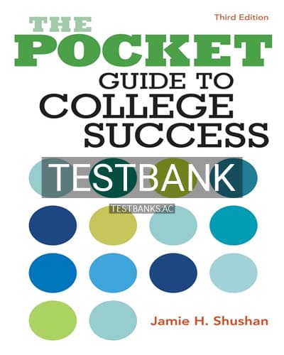 Test Bank for Pocket Guide to College Success 3rd Edition by Shushan cover