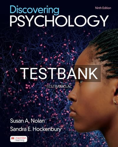 Test Bank for Discovering Psychology 9th Edition by Nolan cover