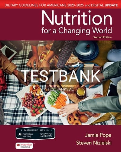 Test Bank for Nutrition for a Changing World 2nd Edition by Pope cover