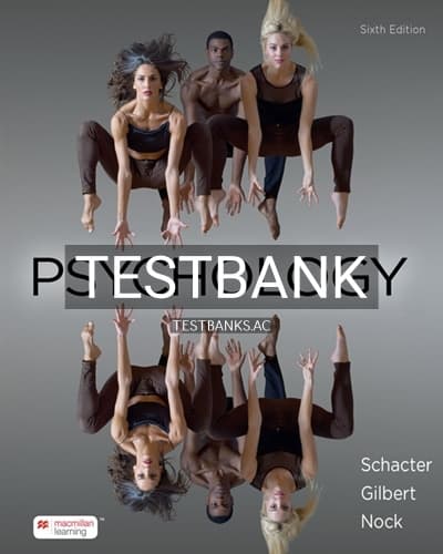Test Bank for Psychology 6th Edition by Schacter cover