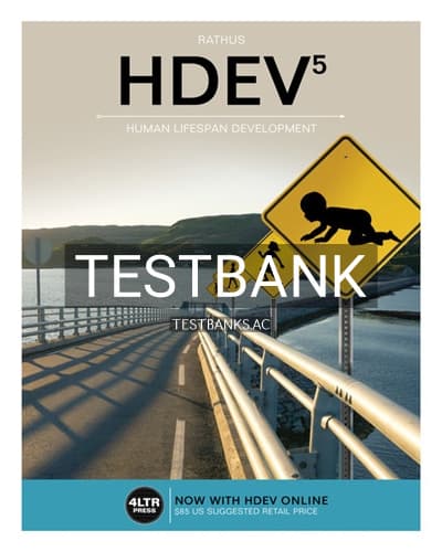 Test Bank for HDEV 5th Edition by Rathus cover