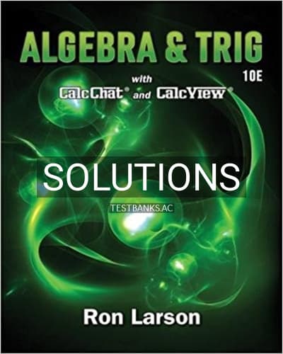 Solutions for Algebra and Trigonometry 10th Edition by Larson cover
