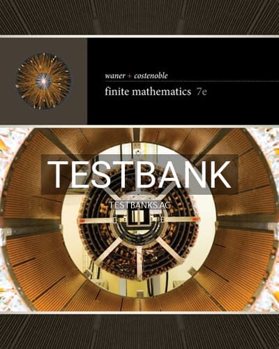 Test Bank for Finite Mathematics 7th Edition by Waner cover
