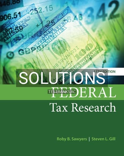Solutions for Federal Tax Research 11th Edition by Sawyers cover
