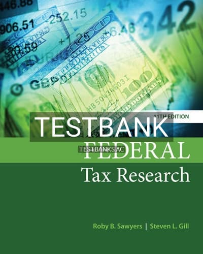 Test Bank for Federal Tax Research 11th Edition by Sawyers cover