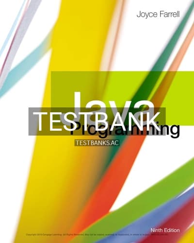Test Bank for Java Programming 9th Edition by Farrell cover