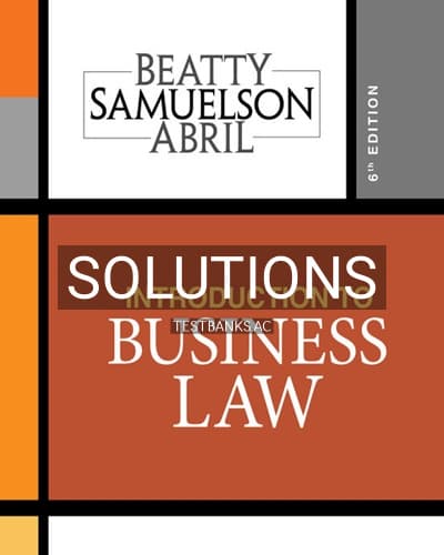 Solutions for Introduction to Business Law 6th Edition by Beatty cover