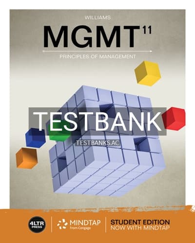 Test Bank for MGMT 11th Edition by Williams cover