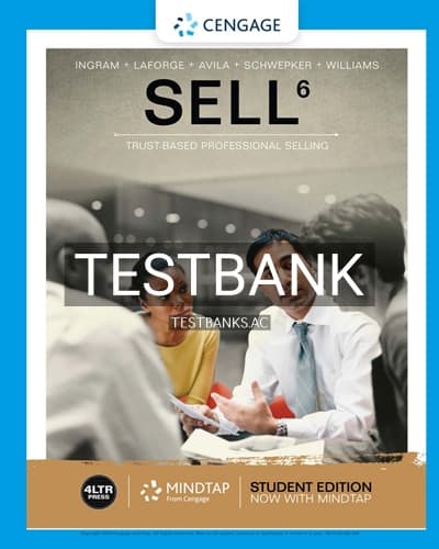 Test Bank for SELL 6th Edition by Ingram cover