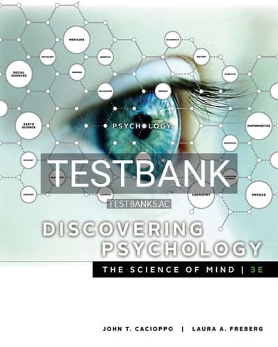 Test Bank for Discovering Psychology The Science of Mind 3rd Edition by Cacioppo cover