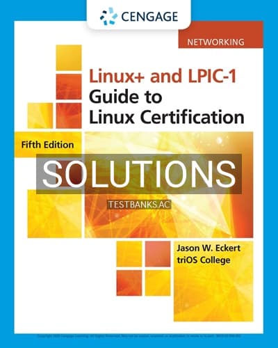 Solutions for Linux and LPIC-1 Guide to Linux Certification 5th Edition by Eckert cover