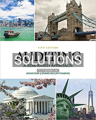 Solutions for Auditing A Risk Based Approach 11th Edition by Johnstone cover