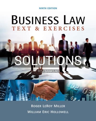 Solutions for Business Law Text and Exercises 9th Edition by Miller cover