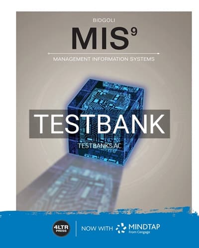 Test Bank for MIS 9th Edition by Bidgoli cover